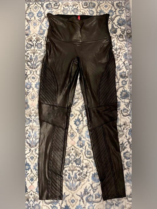 SPANX Pants - SPANX Black Moto-Style High-Waist Leggings